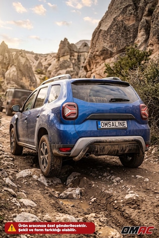 Dacia Duster 2018-2024 Uyumlu Araca Özel Pars Arka Koruma 60mm Siyah