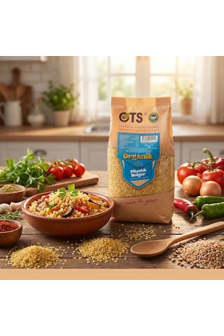 Ots Organik Pilavlık Bulgur 750 gr (Organik Sertifikalı, Pestisit Analizli)