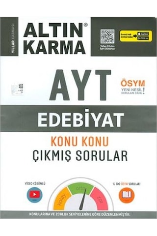AYT Edebiyat Konu Konu Çıkmış Sorular - Altın Karma Yayınları