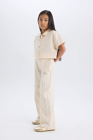 DeFacto Kız Çocuk Wide Leg Geniş Paça Pamuklu Pantolon D9132A825SPBG285 Bej