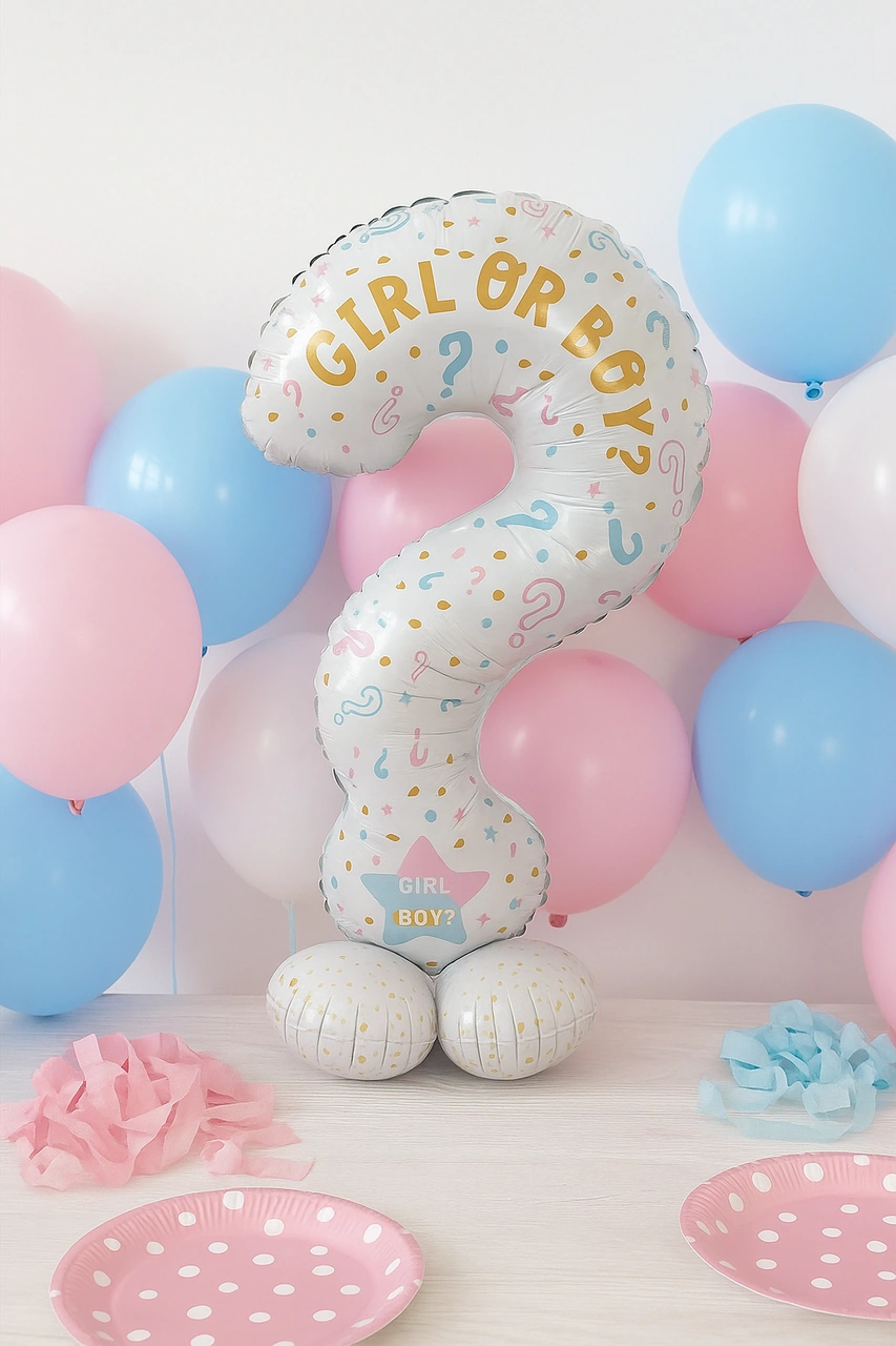 Folyo Balon Soru İşareti 60x110cm Cinsiyet Partisi Ayakta Durabilen Cinsiyet Partisi Temalı Folyo Balon Diğer