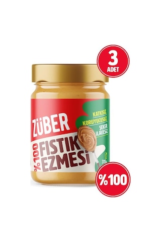 Züber %100 Fıstık Ezmesi 3 x 315 G Züber %100 Fıstık Ezmesi 3 x 315 G