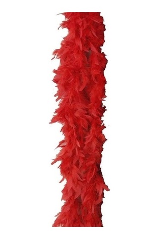 2 Metre Boa Tüy Otriş - Kırmızı +0