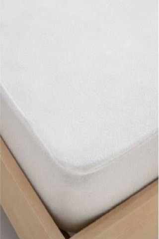 Mycey Çift Kişilik 220x200+30 Cm Pamuklu Fitted Sıvı Geçirmez Alez Beyaz