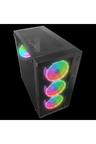 Rampage Vega V2 650w 80 Plus Bronze M-atx Temperli Camlı 4 12cm Rgb Fan Gaming Oyuncu Kasası Rampag
