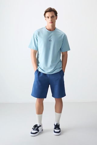 Air Jones Erkek Açık Mavi Oversize 0 Yaka T-shirt 88373 001