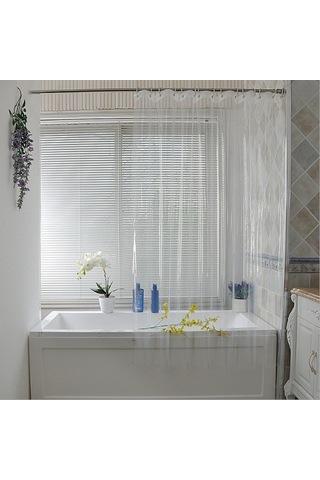 180cmx180cm Plastik Peva Su Geçirmez Duş Perdesi Şeffaf Beyaz Şeffaf Banyo Perdesi Lüks Banyo Perdesi Kancalı Şeffaf