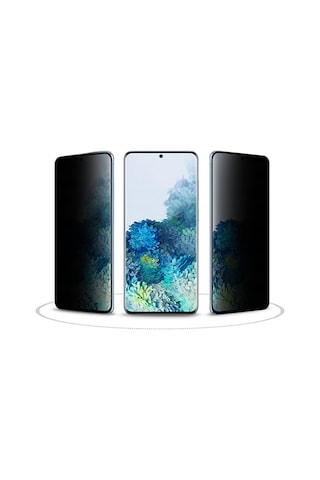 Samsung Uyumlu Galaxy S20 Fe 3D Full Privacy Gizlilik Tempered Cam Ekran Koruyucu Siyah