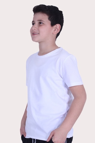Fyk Kids Düz Model Farklı Renk Seçeneği Ile Unisex Çocuk Tişört Beyaz