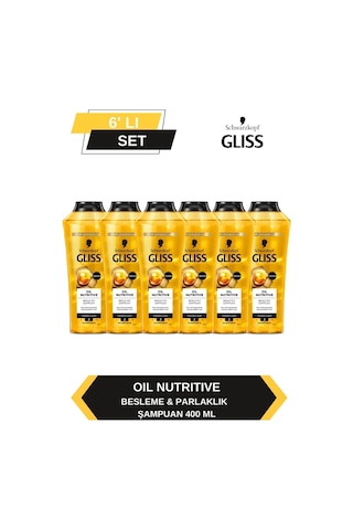 Gliss Oil Nutritive Şampuan 400ml X 6'lı Set set-hnkl-5106-6009