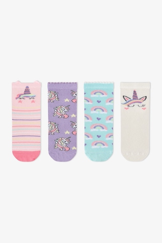 Penti Kız Çocuk Pembe Unicorn Sky Pamuklu 4 Çift Soket Çorap