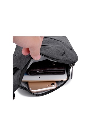 Erkekler İçin Şık Ve Pratik Giyilebilir Omuz Çantası, Su Geçirmez Hafif Crossbody Çanta, Seyahat Ve Günlük Kullanım İçin İdeal Gri