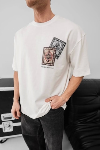 Etiler Collection Erkek Baskılı Oversize T-shirt - Beyaz