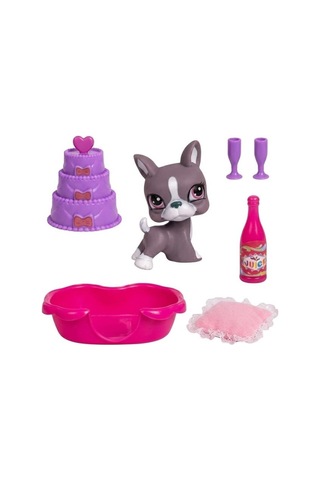 Petclub Sevimli Minişin Yatak Odası Oyun Seti Sevimli Gri Köpek Ve Eğlenceli Aksesuarlı Çocuk Oyuncağı