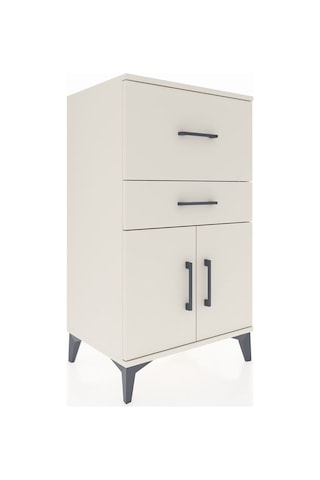 Hyperion Komodin Tek Raflı 2 Çekmeceli 2 Kapaklı 60x44x106 Aytaşı-aytaşı Aytası