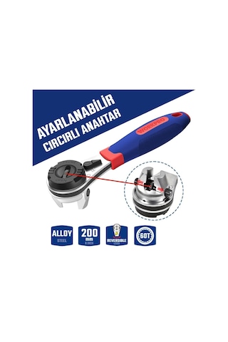 Workpro Wp272063 7-22mm Cr-v Profesyonel Ayarlanabilir 200mm Cırcır Anahtar Fr Wp272063