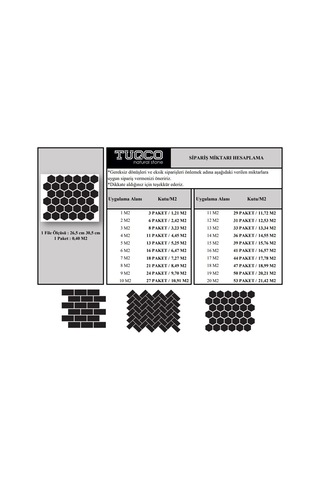 Tuqco Doğal Taş 2 Altıgen Myra Honlu Mermer Mozaik