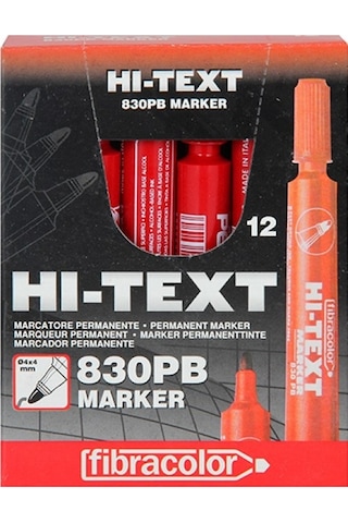 Hi-Text 830Pb Yuvarlak Uç Koli Kalemi 12'Li Kırmızı