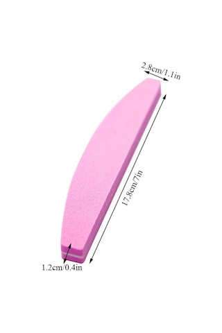 Koodmax Aşınmaya Dayanıklı Kumlu Çift Taraflı Tırnak Törpüsü Yarım Ay 100/180 Pembe 5'li