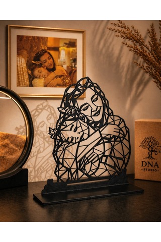 Kişiye Özel Fotoğraftan Geometrik Portre Masaüstü Dekor 20 Cm Diğer