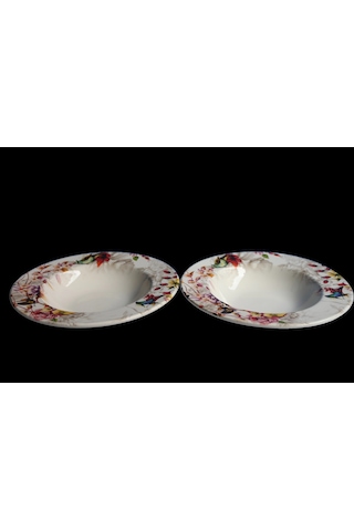 Dijital Baskılı 2'li Makarna Tabağı 26cm Çok Renkli