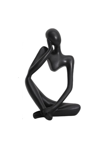 Mini Düşünür Heykel Süsleme Reçine Siyah Modern Soyut Heykeller Ev Oturma Odası İçin Masa Dekorasyonları Siyah