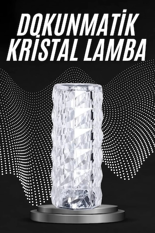 Kristal Lamba Masa Lambası Şarjlı Masa Lambası Dokunmatik Sensör Usb Şarjlı Renkli 23066103