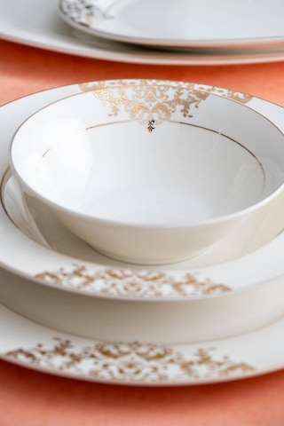 Acar Rosaline 60 Parça 12 Kişilik Gold Porselen Yemek Takımı Ncy-06210 Altın