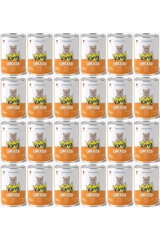King Et Parçacıklı Tavuklu Yavru Kedi Konserve 400 Gr 24 Adet