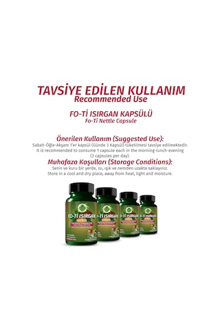 Gökçek Şifa Fo-Ti 1000 MG Isırgan Kapsül 60 Kapsül