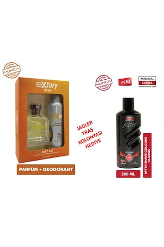 Erkeklere Özel Set Extory Ocra Parfüm Seti + Jagler Tıraş Kolonyası Fresh - Marin