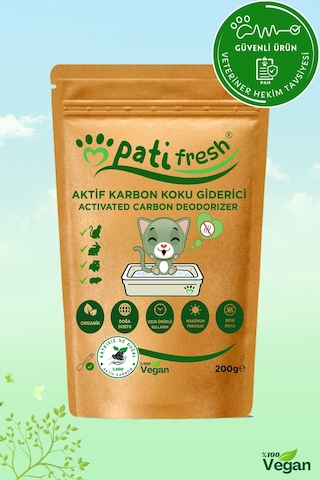 Pati Fresh Doğal Aktif Karbon Kedi Kumu Koku Giderici 200 Gr
