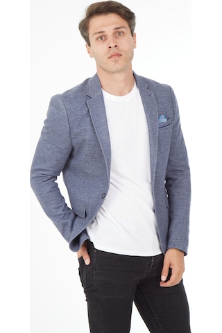 Sposo 5126 Dar Kalıp Yarım Astarlı Mavi Erkek Blazer Ceket Mavi