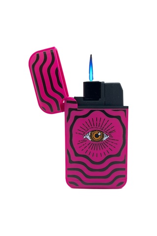 Zengaz Cool Tasarım Jet Alev Çakmak - Magenta Vibrant Eye Pembe