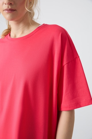 Tommy Life Rose Penye Modal Yumuşak Tuşeli Oversize Fit Basic Kadın T-shirt- 97285 Rose