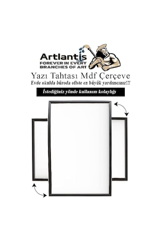 Artlantis Duvara Monte Beyaz Yazı Tahtası 45x60 Cm Mdf 1 Adet Laminant Yazı Tahtası Mdf Çerçeveli Askılı Okul Of Genel