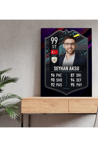 Kişiye Özel Kanvas Tablo Futbolcu Kartı 50X70Cm-13