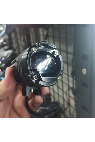 Motosiklet Arazi Aracı Sis Farı Seti Beyaz Sarı Projektör 12-24v 3 Mod Fan Soğutmalı Metal Kasa