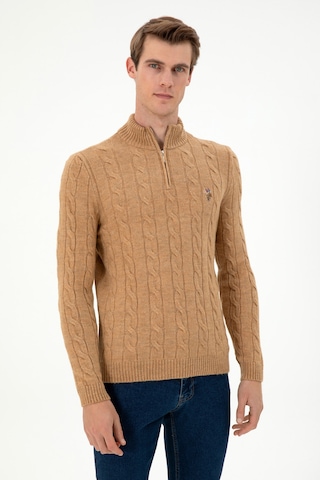 U.s. Polo Assn. Erkek Camel Melanj Kazak /triko 50293140-vr122 Camel Melanj