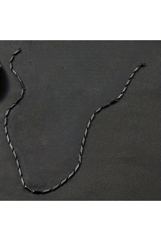 Çelik Kolye Titanyum Melon Motifli Model 2 Mm 55-60 Cm Siyah Black Siyah