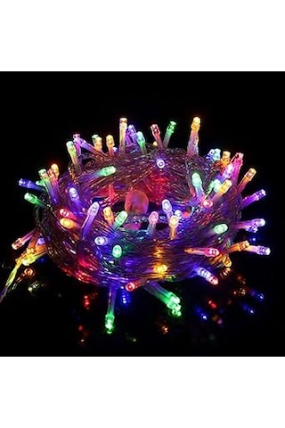 Tayfun 10 Metre 100 Ledli Fişli Led Işık Rgb Karışık Renk Yılbaşı Led Işık Dekor Lambası Yılbaşı Ağacı Işığı RGB