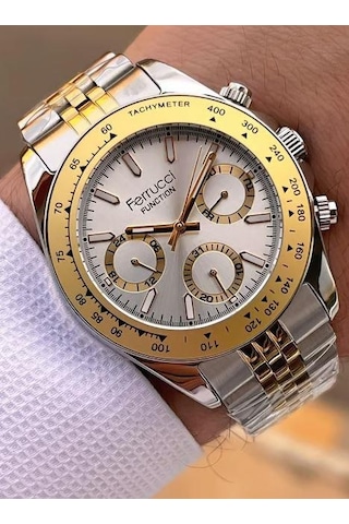 Ferrucci Fcf 1025 03648m.06 Fonksiyonlu Erkek Kol Saati Metalik Gri