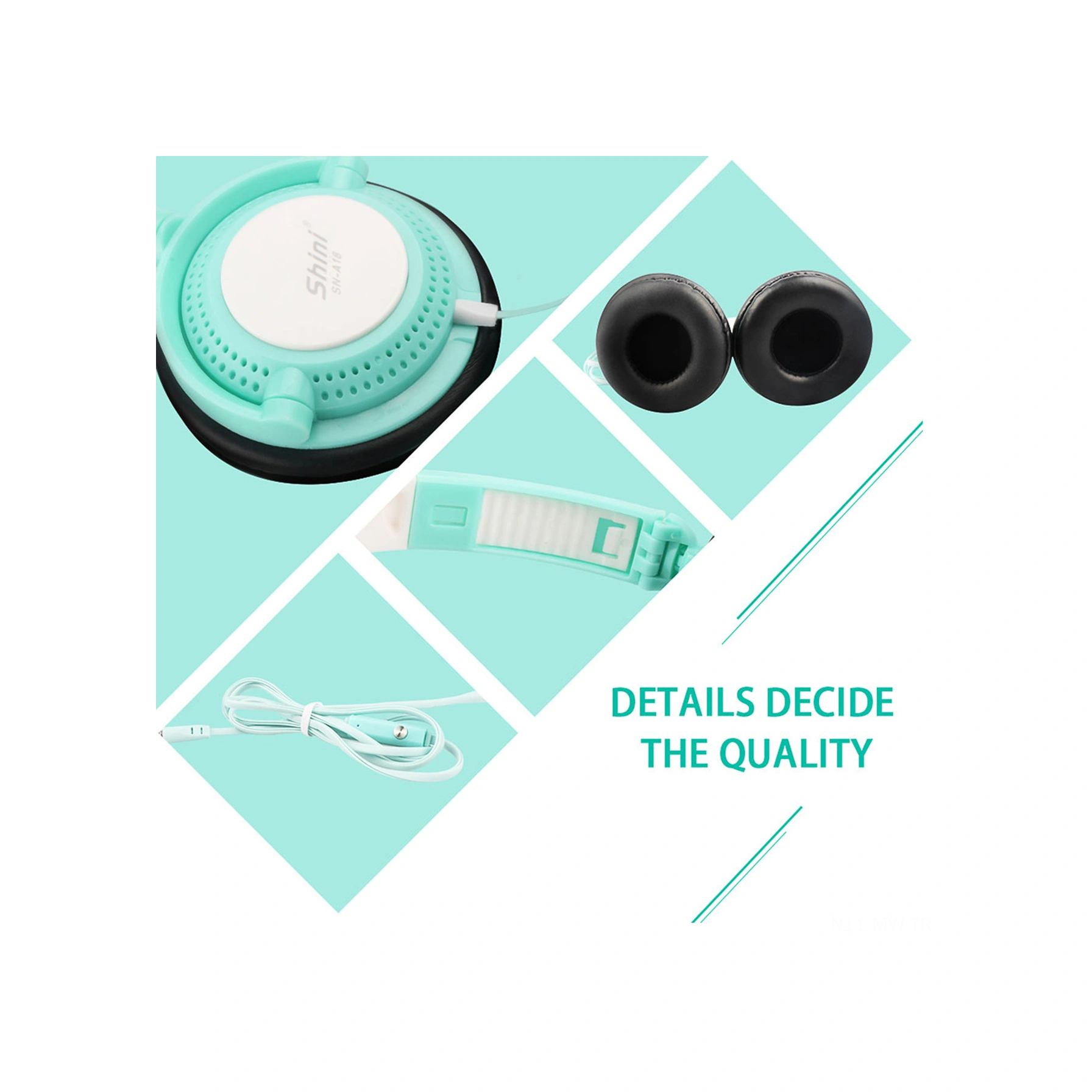 Moveevo Sn-a18 Kulaküstü Kablolu Kulaklık 3.5mm, Oyun İçin Mikrofon Ve Kablolu Kontrol, Beyaz Shini Logolu Teslimat