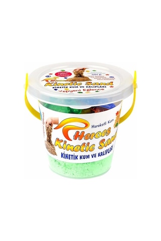 Heroes Kinetik Kum Kovalı Set 6 Renk Seçenekli 1 Kg + 6 Parça Oyun Kalıbı Yeşil