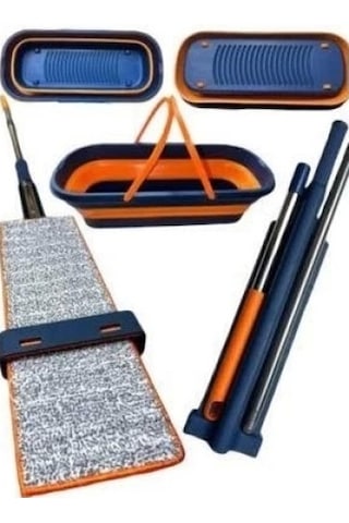Katlanabilir Temizlik Mopu Ve Tekerlekli Kova Seti Çok Renkli