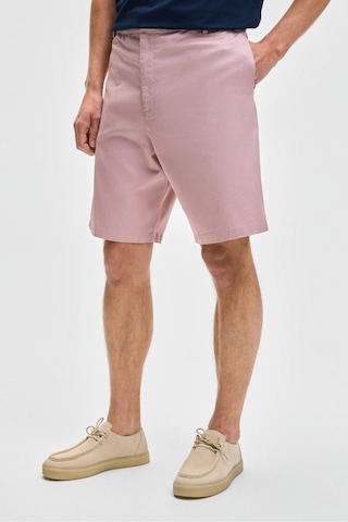 Grımelange TEEMO Erkek Yanları Cepli Fermuarlı Likralı Slim Fit Pembe Şort