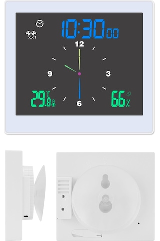Teltree Ip65 Su Geçirmez Dijital Saat, Büyük Lcd Ekranlı, Sicaklık-nem Ölçer, Geri Sayım Ve Alarm Fonksiyonlu, Beyaz Ts-wp10 Beyaz