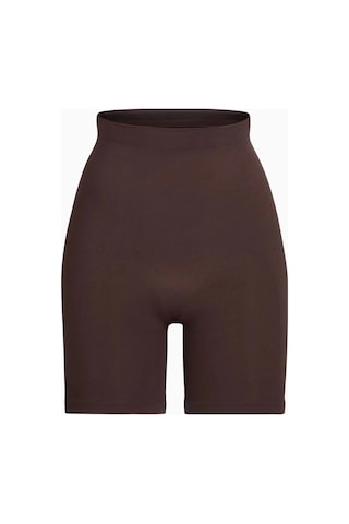 Skims Seamless Sculpt Mid - Thigh Shorts, Yüksek Bel Şekillendirici Şort Koyu Bej
