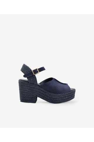 Yargıcı Hasır Toka Detaylı Yüksek Deri Espadril 25ykay4031x 004 Lacivert