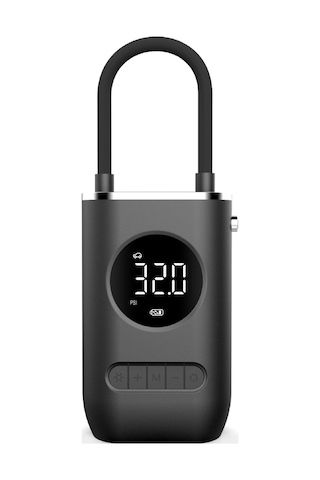 Wezone Siyah Akıllı Kablosuz Araç Hava Pompası - Dijital Göstergeli, Otomatik Duran, 4000mah Pil, Led Işık, Bisiklet/motosiklet Lastikleri İçin